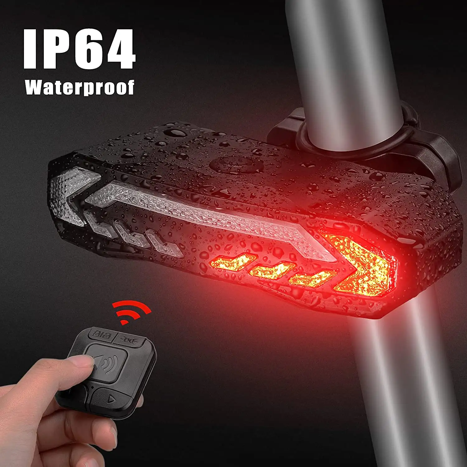 Rechargeable Remote Control Cycling Rear Bicycle Light Led Anti-theft 110dB Alarm Light For Mountain Bike