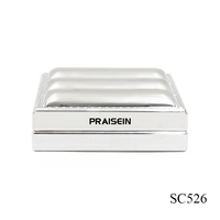 Nouveau produit en gros argent coussin d'air cas carré en plastique fond de teint cosmétique bb crème coussin d'air cas emballage