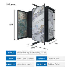 Tùy chỉnh tầng thường vụ kéo ra đá cẩm thạch xoay kim loại trượt gạch ceramic di động thạch anh PVC đá cẩm thạch đá kệ trưng bày - Product Image 3