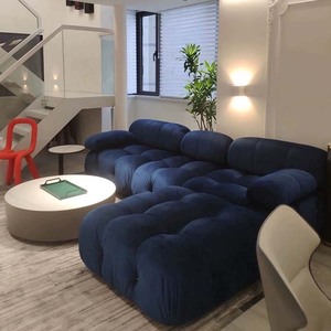 <span class=keywords><strong>Mario</strong></span> Bellini hiện đại Modular L Hình dạng cắt sofa Chaise đồ nội thất phòng khách nhung Teddy boucle ghế gỗ chân - Product Image 4