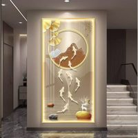 Peinture abstraite en porcelaine LED imperméable et antirouille, encre anti-décoloration, cadre en alliage d'aluminium, décoration murale intérieure