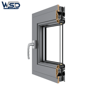 نوافذ UPVC بتصميم خشبي للشرفات مع شبكة مضادة للبعوض وزجاج مزدوج قابلة للفتح للداخل WSD - Product Image 2
