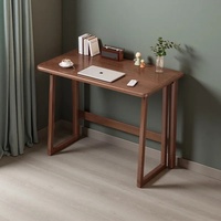 Bureau pliant en bois massif pour la maison et le bureau, sans assemblage, bureau d'étude et d'écriture, bureau à plateau épais, petit poste de travail, table de lecture pliable