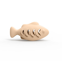 Jouets en forme de boule de menthe pour chat, nettoyage des dents et jouets à lécher à la menthe pour chat, forme de poisson mignonne, jouet interactif en silicone à la catnip pour chats