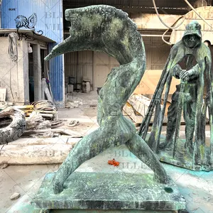 BLVE Outdoor Garden Metal Statue Life Size Bronze Antique Finish Abstract Male Sculpture