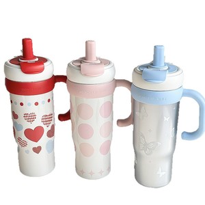 Wonderful Life Stainless Steel Tumbler 316 Vacuum Insulated <b>Double</b> <b>Wall</b> Travel <b>Mug</b> With Handle And Straw For Outdoor Use - Product Image 5