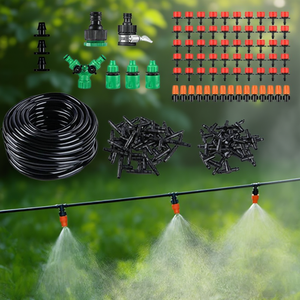 Système d'irrigation par brumisation 1/2 pouce en plastique noir, kit d'arrosage de jardin avec buses pour pelouse et serre - Product Image 2