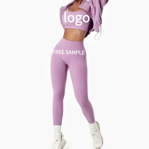 Set Yoga 4 Pezzi da Donna 2024: <span class=keywords><strong>Abbigliamento</strong></span> Fitness all'Ingrosso, Vita Alta, Effetto Push-Up, Cotone di Lusso, Manica Lunga con Zip - Product Image 4