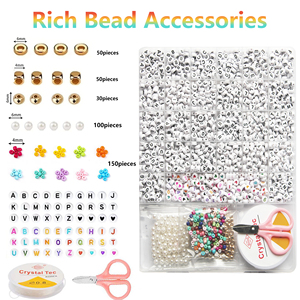 Perles en céramique blanches carrées en argile et porcelaine, motif ToZ, couleurs mélangées, pour la fabrication de bijoux, bracelets et colliers - Product Image 1