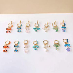 Gaby Nuovi Piercing per Naso in Cristallo e Acciaio Inossidabile con Pietre Naturali, Anelli per Naso all'Ingrosso, Gioielli per Piercing - Product Image 1