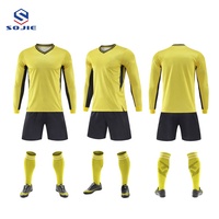 Maillot de football en polyester avec design personnalisé sublimé, uniforme de football à manches longues, ensembles de maillots de football pour enfants, ensemble de maillots de football