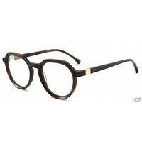 Monture de lunettes optiques vintage octogonale ronde en acétate, en gros, en stock, pour hommes, à la mode, pour verres correcteurs
