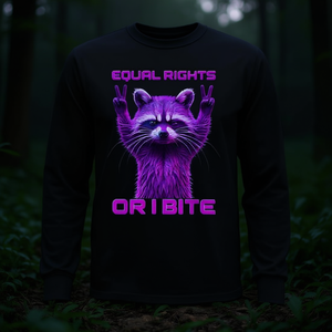 T-shirt à manches longues « Feminist Raccoon Equal Rights Or I Bite » - Product Image 3