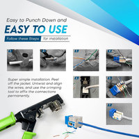 Conector Modular Keystone RJ45 Cat6 UTP de 90 Grados 8P8C Chapado en Oro Sin Blindaje Sin Herramientas 110 Punch Down para Red Ethernet