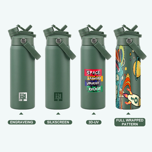 Botella de Agua de Acero Inoxidable con Aislamiento al Vacío de 24oz, con Tapa Antipolvo y Pajita, para Viajes en Auto, Venta al Por Mayor OEM - Product Image 5