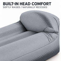 Canapé-lit gonflable avec côtés surélevés et coussin de tête intégré, chaise longue de camping portable pour une personne, pour marque privée