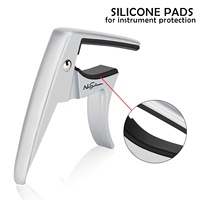Ukulele Capo for Soprano, Concert, Tenor, Baritone Ukulele, Single Hand Use Uke Capo, Silver
