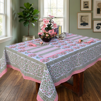 Nappe élégante en coton imprimé floral, personnalisable, durable, 50D/24F, style classique, lavable en machine, pour usage domestique