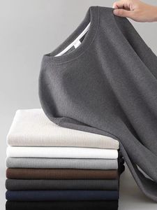 Custom Heren Shirt Met Lange Mouwen Oversized Thermische Wafel T-Shirts Zwaargewicht Katoenen Heren Boxy Cropped Wafel Gebreide T-Shirt - Product Image 2