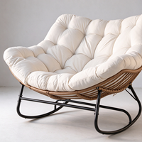 Chaise à bascule en forme de nid d'oiseau, nouvelle tendance, vente chaude usine, fauteuil inclinable paresseux à rembourrage épais et doux, pour intérieur, extérieur, balcon, jardin, loisirs