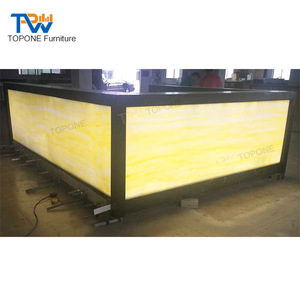 Barra de <span class=keywords><strong>Bar</strong></span> Comercial Moderna con Retroiluminación LED, Forma Curva Personalizada, de Mármol, para Uso en Centros Comerciales y Hospitales - Product Image 5