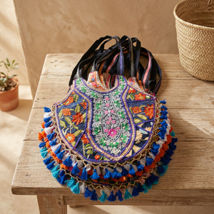 Mejor Precio BS INTERNATIONAL Bolso de Mano con Cierre de Cremallera, Estilo Tradicional Indio, para Mujer, de Cuero Genuino, Impermeable, Ligero y Moderno - Product Image 4
