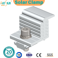 Art Sign - Abrazadera Solar Ajustable de 30 mm, 35 mm, 40 mm para Módulo Fotovoltaico, Abrazadera Solar Central de Aluminio, Accesorios Solares de Fábrica