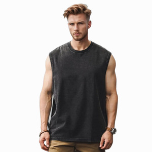 T-<span class=keywords><strong>shirt</strong></span> décontracté ample en coton tricoté respirant, style <span class=keywords><strong>vintage</strong></span>, pour homme, collection été 2026, vente en gros, personnalisable, style européen et américain - Product Image 1