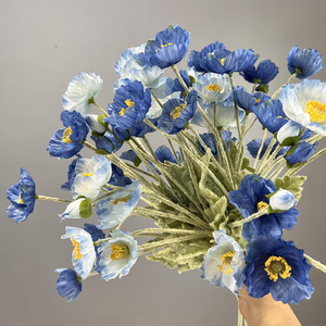 Superbe promotion : Magnifiques coquelicots artificiels de haute qualité, simulation de coquelicots à quatre têtes, pour la décoration intérieure. - Product Image 4