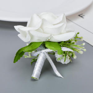 Ramillete de Muñeca con Flores de <span class=keywords><strong>Rosa</strong></span> Realistas 2026, Pulsera de Corsage y Boutonniere para Hombre, Accesorios de Flores para Boda - Product Image 5