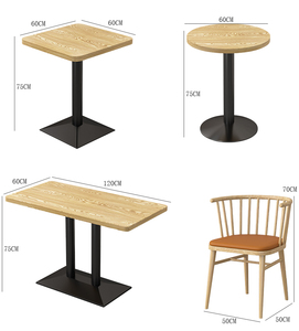 Juegos de cabina de comedor para muebles de restaurante, taburete, mesa de comedor de café de madera maciza y juegos de sillas - Product Image 5