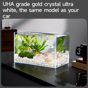 Super branco vidro aquário 20 galões ângulo direito água grama peixe tanque para fábrica atacado - Product Image 2