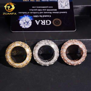 Новое поступление, уникальный дизайн, модные ювелирные изделия, багет в стиле хип-хоп, Муассанит, бриллиантовое 925, кольцо из стерлингового серебра с вечностью - Product Image 3