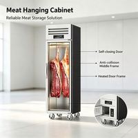 Vitrine Réfrigérée à Ventilation pour Viande, Présentoir Suspendu pour Viande Fraîche, Réfrigérateur Ouvert pour Supermarché et Boucherie