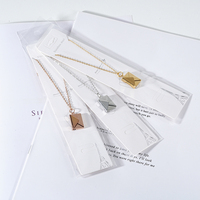 Collier avec pendentif personnalisé en acier inoxydable, médaillon gravé, lettre d'amour, carte de message secret en forme d'enveloppe