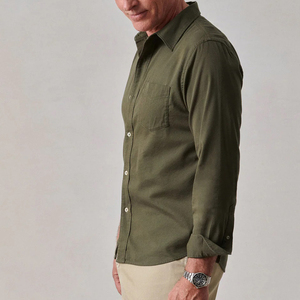 Tùy chỉnh Mens buttoned bán buôn in kẻ sọc chất lượng cao dệt kim nút lên Áo sơ mi - Product Image 3