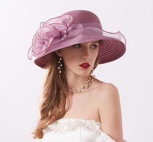 New Elegant <b>Wedding</b> Organza White Flower Fashion <b>Women</b> Ladies Church <b>Hats</b> - Product Image 1