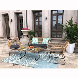 Wicker Rattan Patio Möbel Outdoor Stühle Tische Bistro Restaurant Sectional Outdoor Möbel Garten Sofa Set