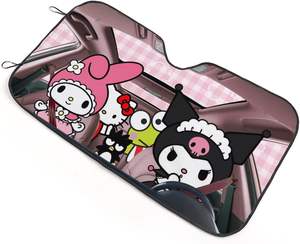 Ojos de dibujos animados plegable Auto Interior Protector parabrisas delantero UV visera escudo <span class=keywords><strong>volante</strong></span> cubiertas para parasol automotriz - Product Image 1