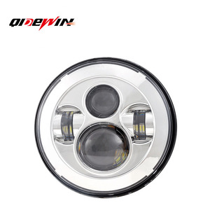 Qidewin 7-Inch <b>Led</b> <b>Headlights</b> For Jeep Wrangler All Black And All Silver Angel Eye Car Light Modification Accessories - Product Image 4