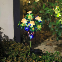 Lampe solaire rose à 5 têtes de haute qualité, nouvelle, étanche, LED, lanterne artificielle pour jardin et pelouse.