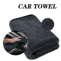 Serviette de lavage de voiture en microfibre de qualité supérieure, ultra épaisse, super absorbante, sans rayures, sans peluches, pour le detailing automobile