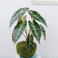 Vcare Lot de 10 feuilles de paon artificielles en plastique, plantes en pot Taro d'automne, décoration intérieure écologique pour salon de style nordique