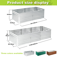 Grande jardinière en métal galvanisé Rectangle surélevé kits de lit de jardin pour l'extérieur maison pépinière légumes herbe fleur plantation