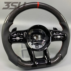 Volant en fibre de carbone de haute qualité pour Mercedes Benz <span class=keywords><strong>AMG</strong></span> CLS CLA A45 C63 avec un savoir-faire exquis <span class=keywords><strong>2022</strong></span>+ - Product Image 2