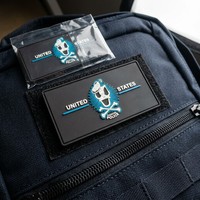 Patch 3D personnalisé en PVC avec logo en relief, patch en caoutchouc avec paillettes, applique à scratch, badge silhouette