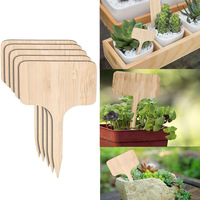 DD1187 Étiquettes de jardin en bambou double couche en forme de T, imprimées, pour pots, marqueurs nominatifs, panneaux d'identification de plantes