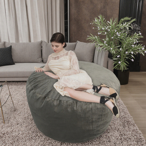 Chaise pouf géante de style européen de 4 pieds grand lit pouf pour le salon chambre à coucher meubles de maison en tissu moderne - Product Image 3