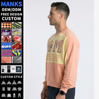 Sweat-shirt unisexe décontracté pour homme, col rond, coupe ample, imprimé, en coton et élasthanne, avec logo personnalisé