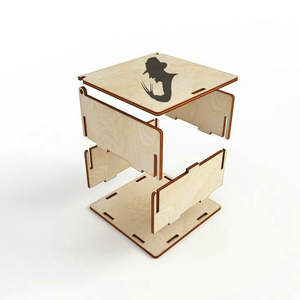 Boîte cadeau en bois sans colle, 20 pièces, diy bricolage, limes photochromiques, pour découpe laser, emballage, plan de coupe vcd, DXF - Product Image 1